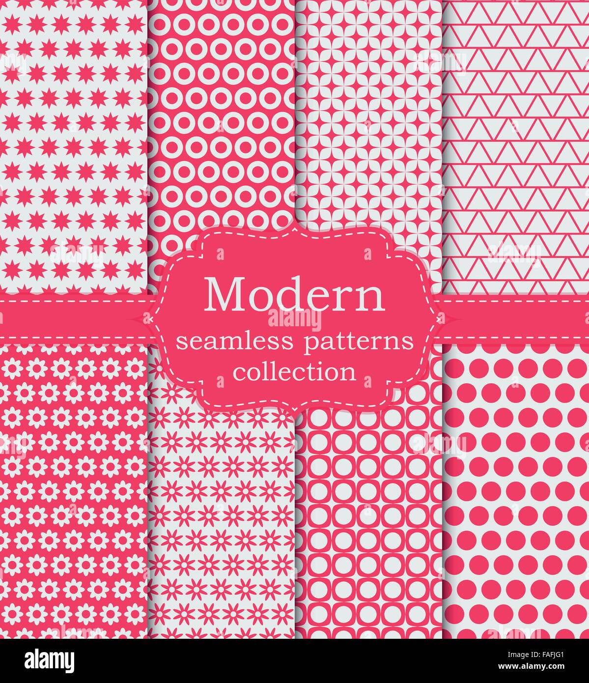 Vector illustration set of seamless patterns Stock Vector Image & Art ...