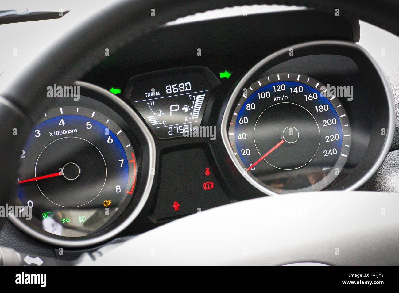 Hong Kong, China Jun 8, 2014 : Hyundai Elantra 2014 Dashboard test