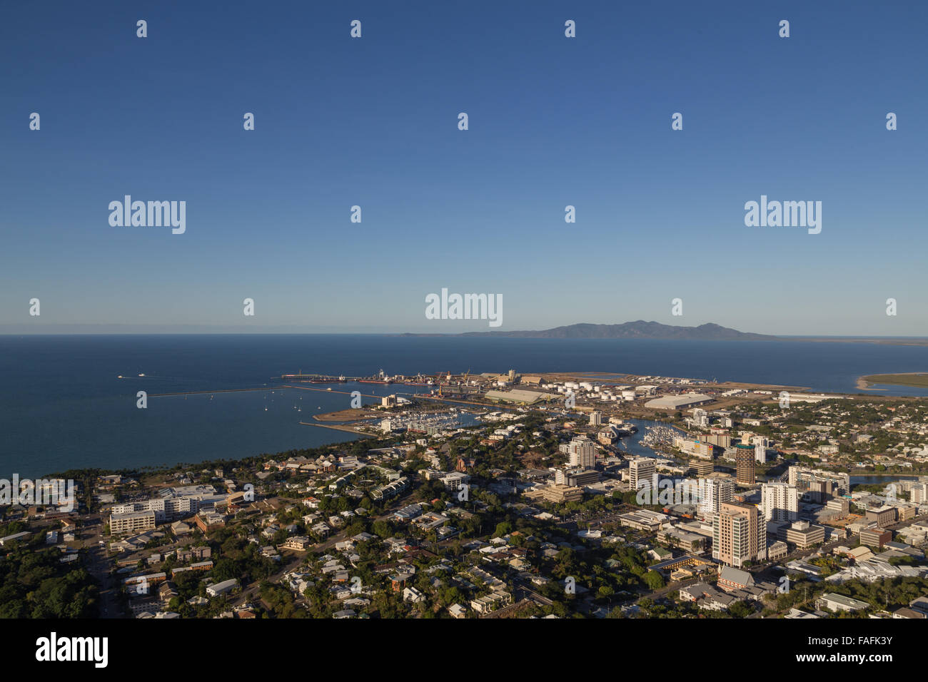 View of from Castle Hill in Townsville, Queensland, Australia. Stock Photo