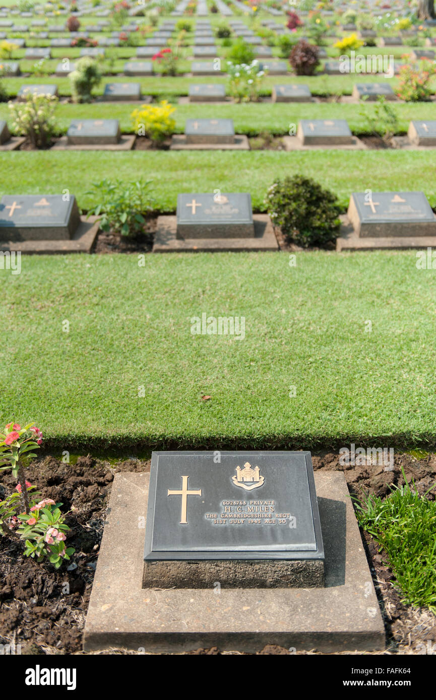 Grave of the fallen in World War II in Thailand Stock Photo