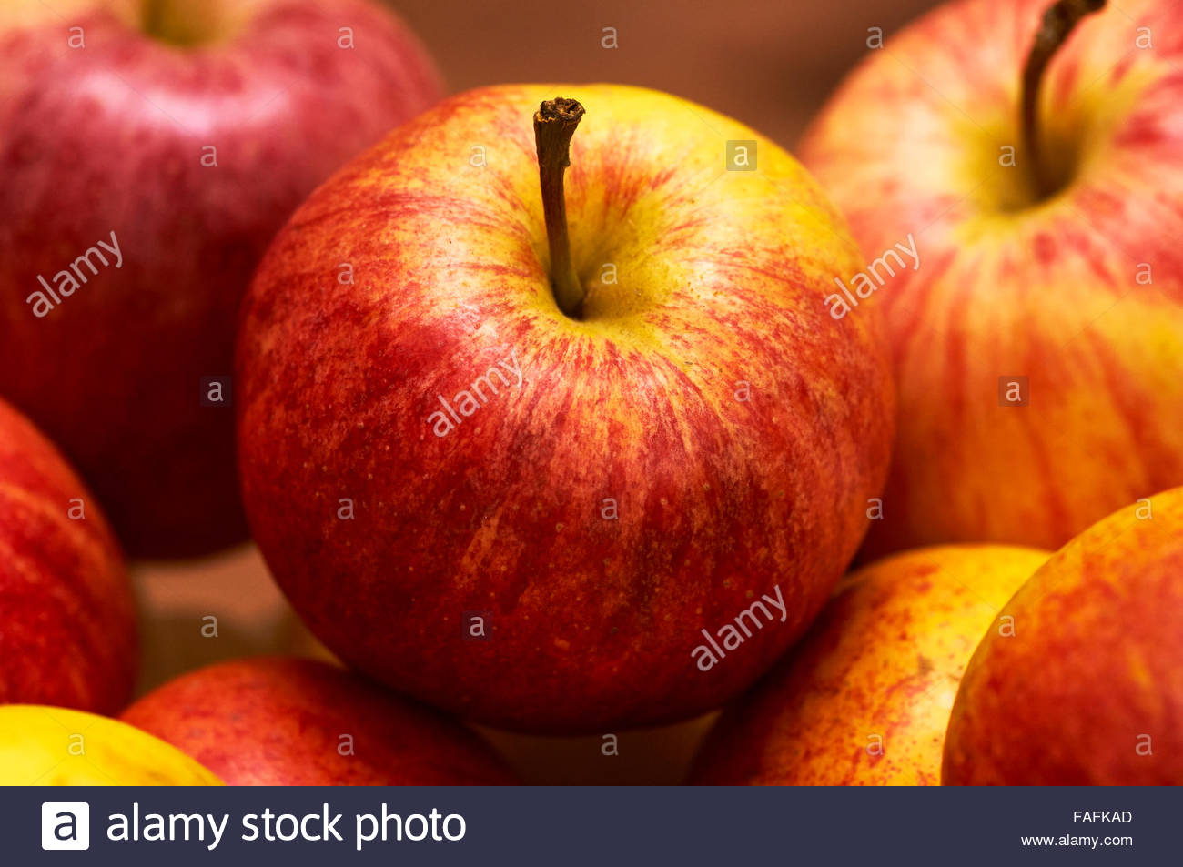 Red and yellow skin apples in a fruit bowl Stock Photo ...