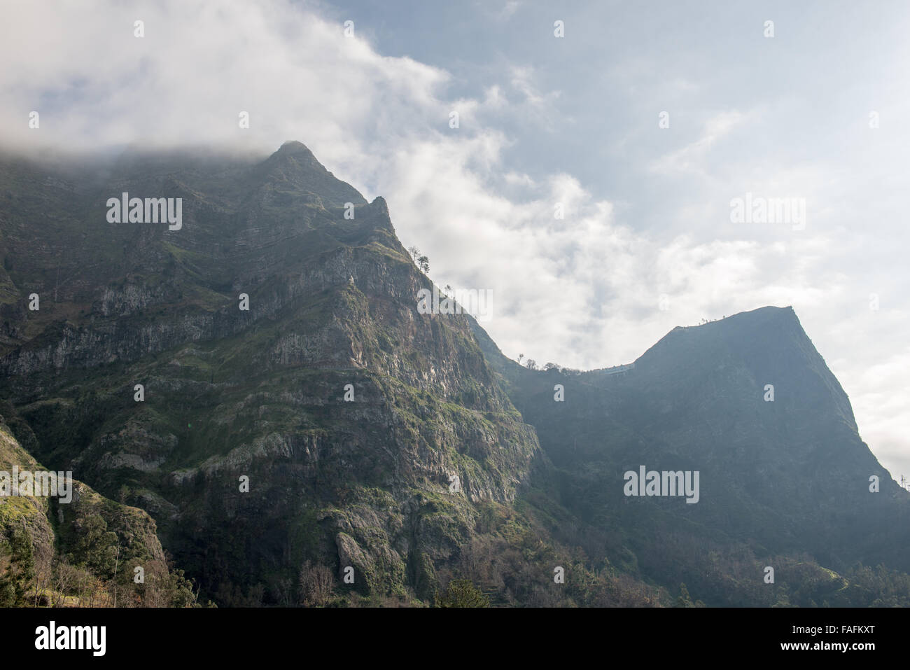 Mountain top scenic view on the island of Madeira Stock Photo