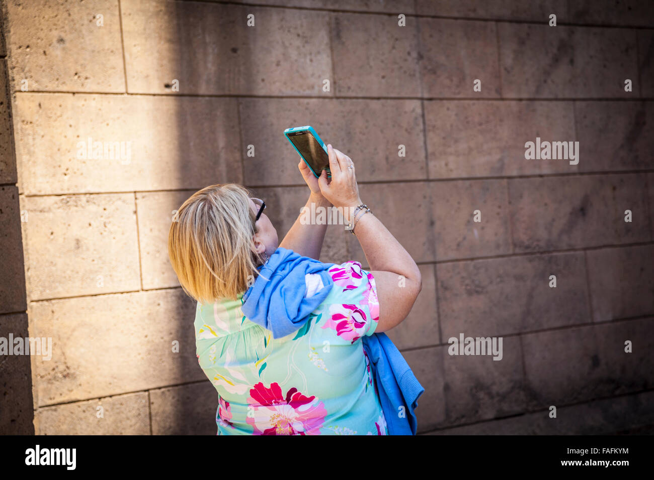 Tourist making pict at Palace of Fine Arts, San francisco, California Stock Photo