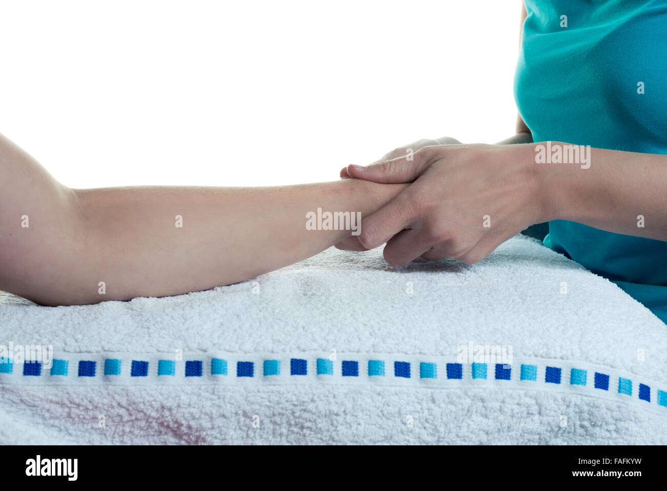 Osteopathy at the arms - isolated exercises Stock Photo