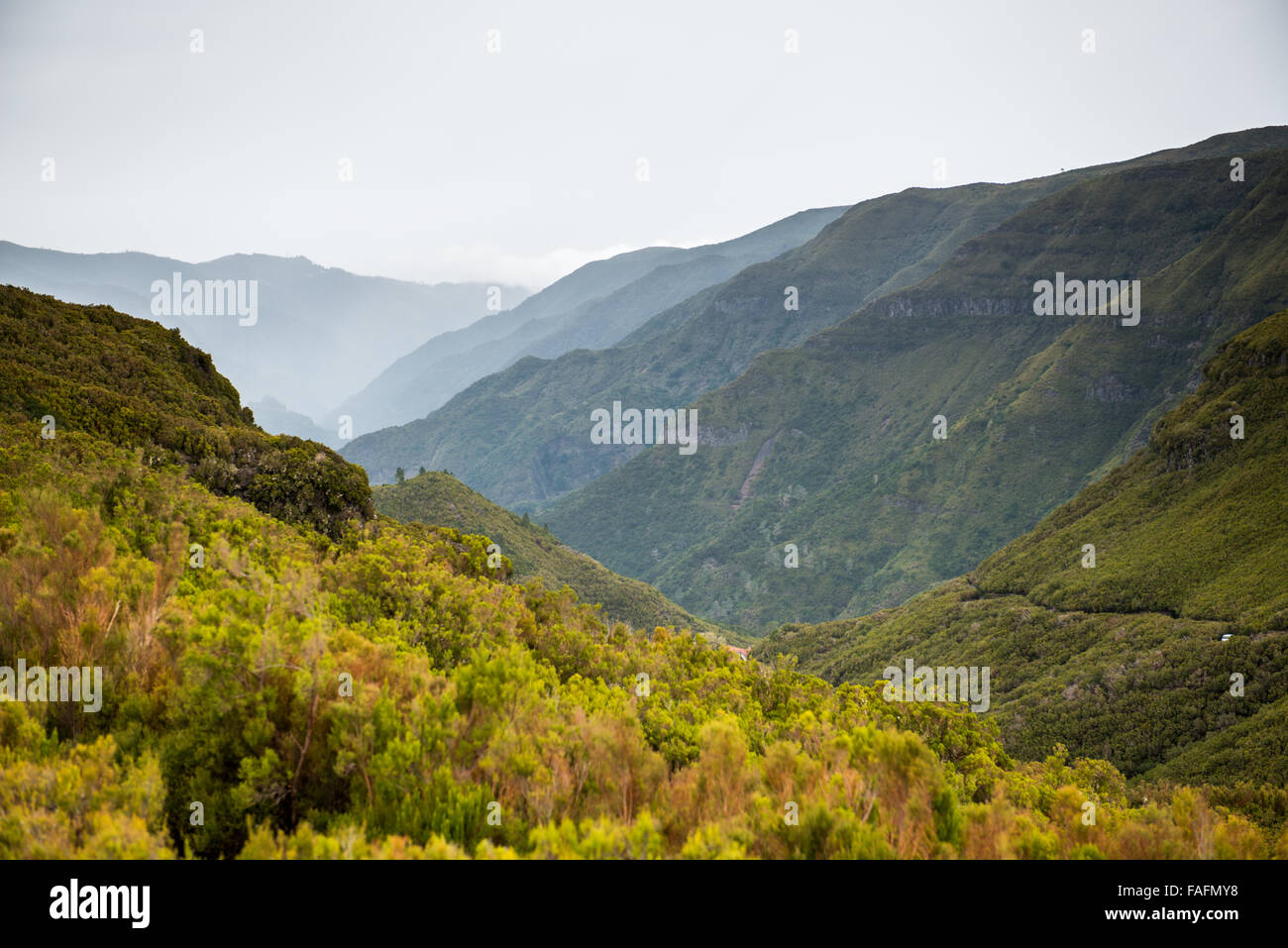 Mountain top scenic view on the island of Madeira Stock Photo