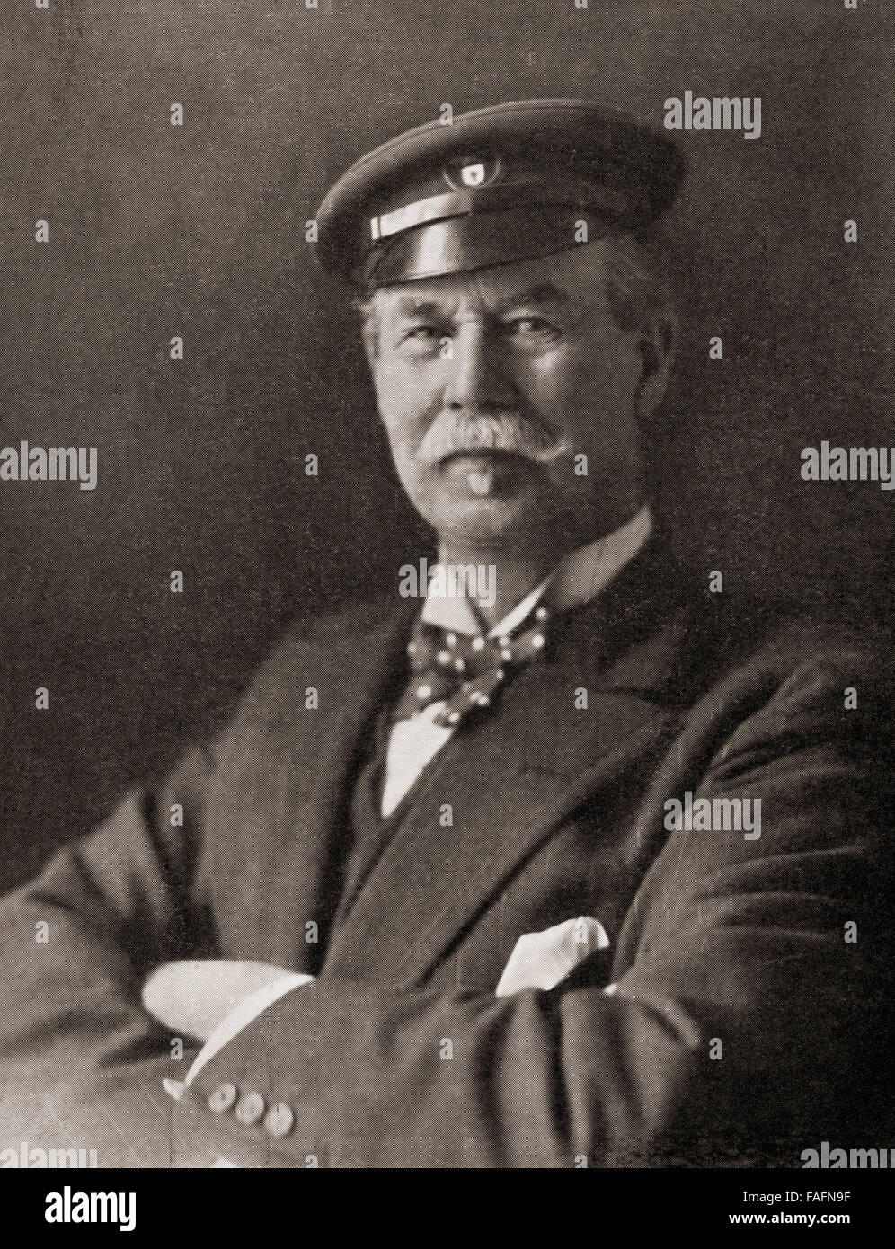 Sir Thomas Johnstone Lipton, 1st Baronet, 1848 – 1931.  Scottish merchant, yachtsman and founder of the Lipton Tea brand. Stock Photo