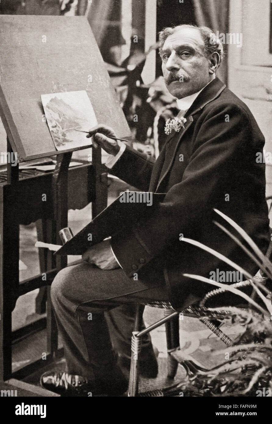 Joseph Nathaniel Lyons, 1847-1917.  Professional artist and co-founder of J. Lyons & Co., the British restaurant-chain, food-manufacturing, hotel conglomerate and the famous Lyon's Tea Houses. Stock Photo