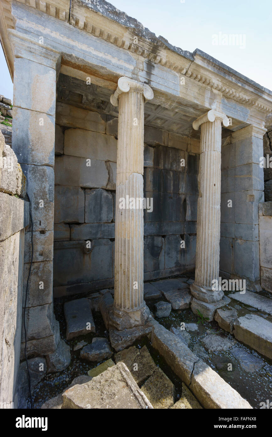 Turkey travel - the city of Ephesus, ancient Efes. Fountain, nymphaeum. Stock Photo