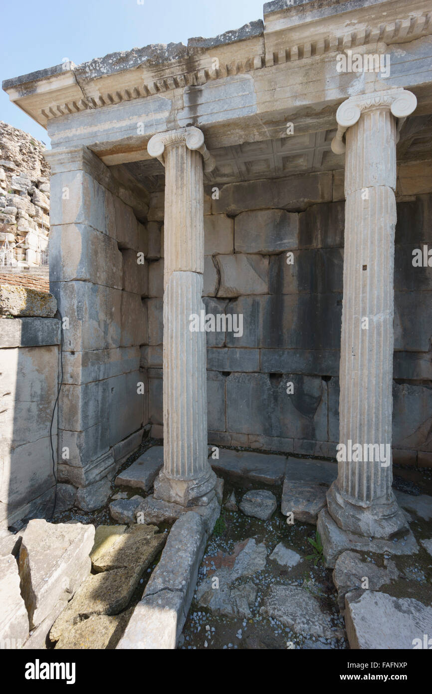 Turkey travel - the city of Ephesus, ancient Efes. Fountain, nymphaeum. Stock Photo