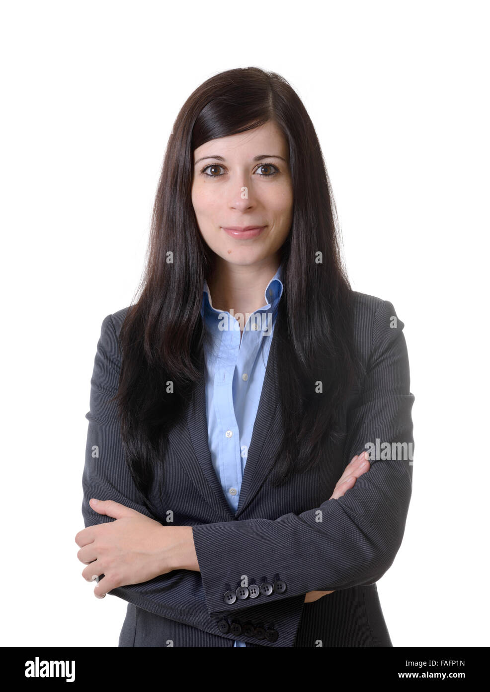 Portrait of business woman with her arms crossed looking confident ...