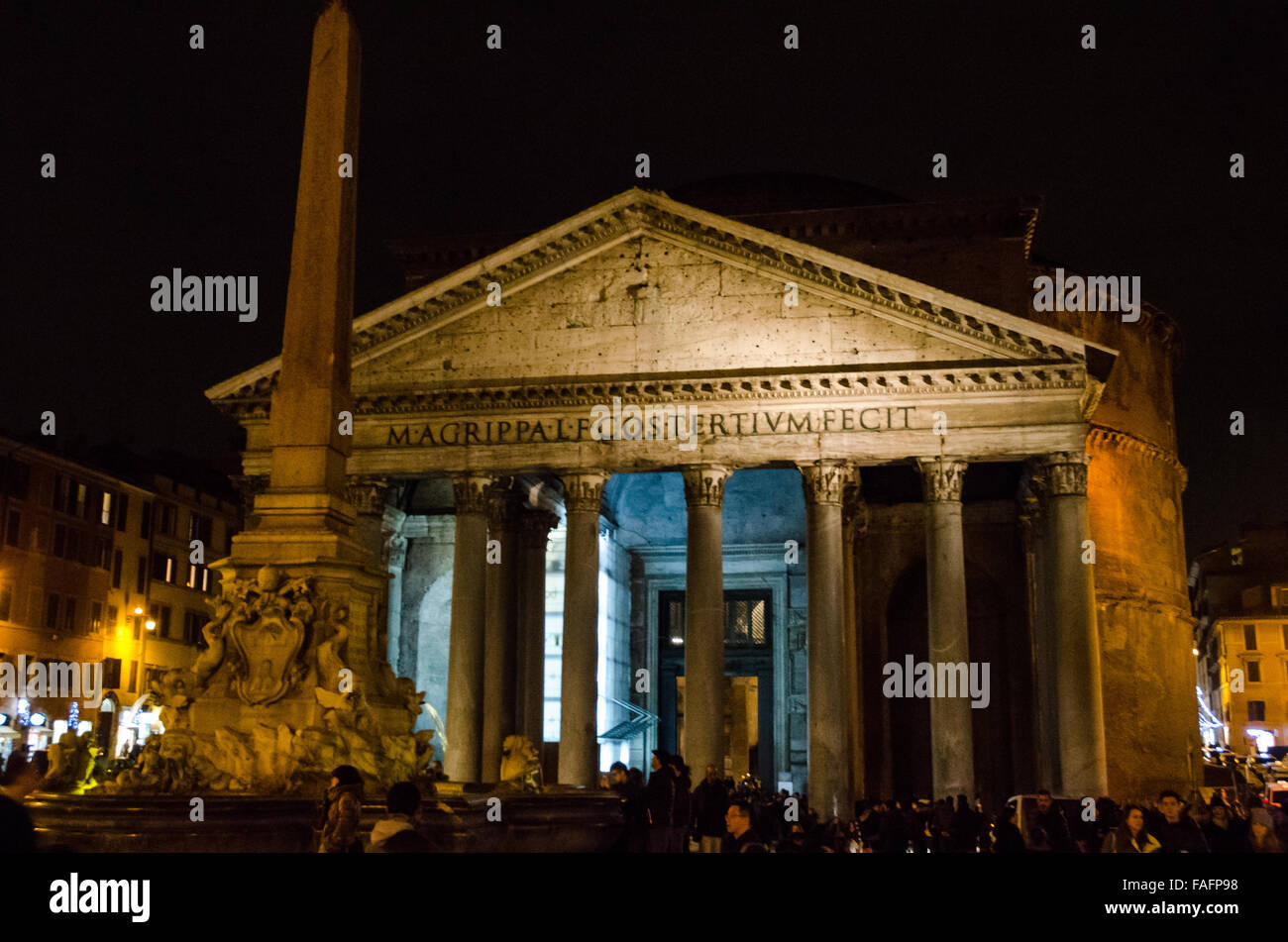 The Roman Pantheon is the most preserved and influential building of ancient Rome. Stock Photo