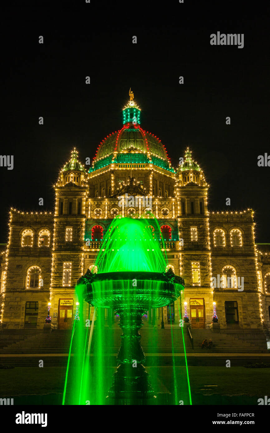 British columbia parliament buildings victoria night christmas lights