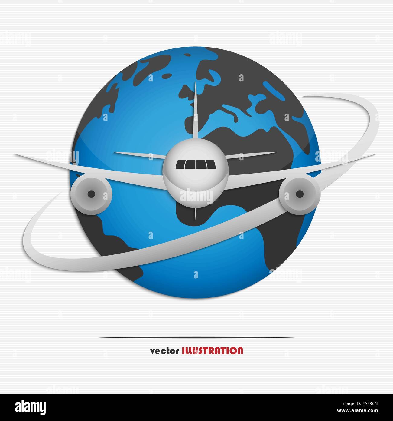 Vector illustration of the globe and airplane for your design Stock Vector