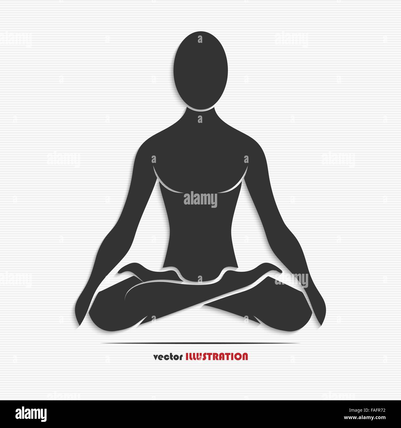 Silhouette of a man in the yoga pose for your design Stock Vector