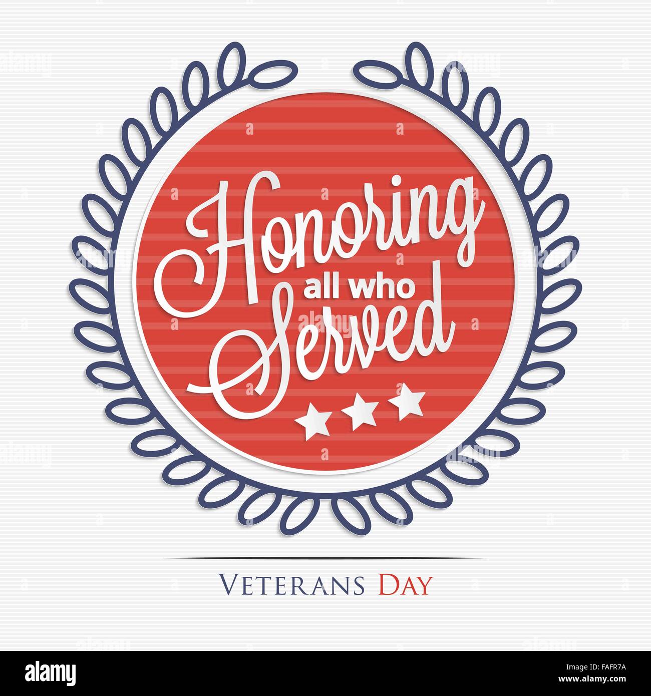 Honoring all who served lettering for your design Stock Vector