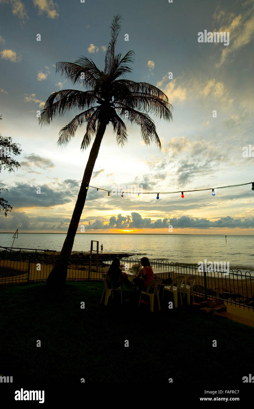 Sunset at Darwin sailing club, Australia. Stock Photo