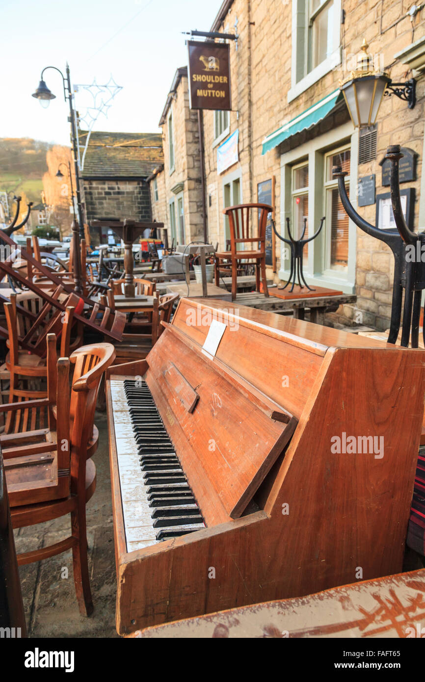 Hebden Bridge, UK. 29th Dec, 2015. All the furniture of the Shoulder of