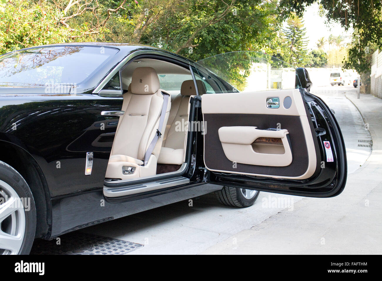 Hong Kong China Jan 27 2014 Rolls Royce Wraith Top Class Sedan