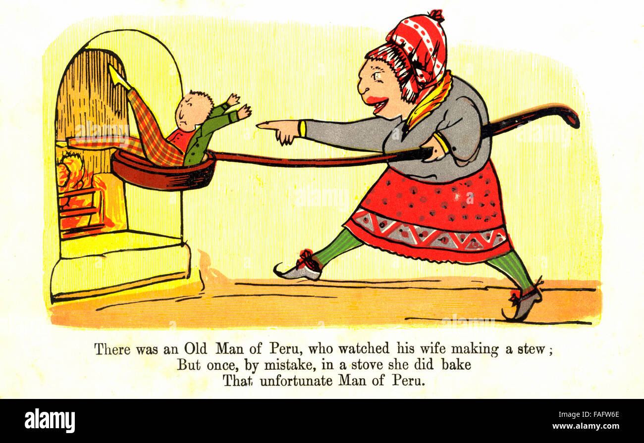 There was an Old Man of Peru - an illustrated limerick by Edward Lear Stock  Photo - Alamy