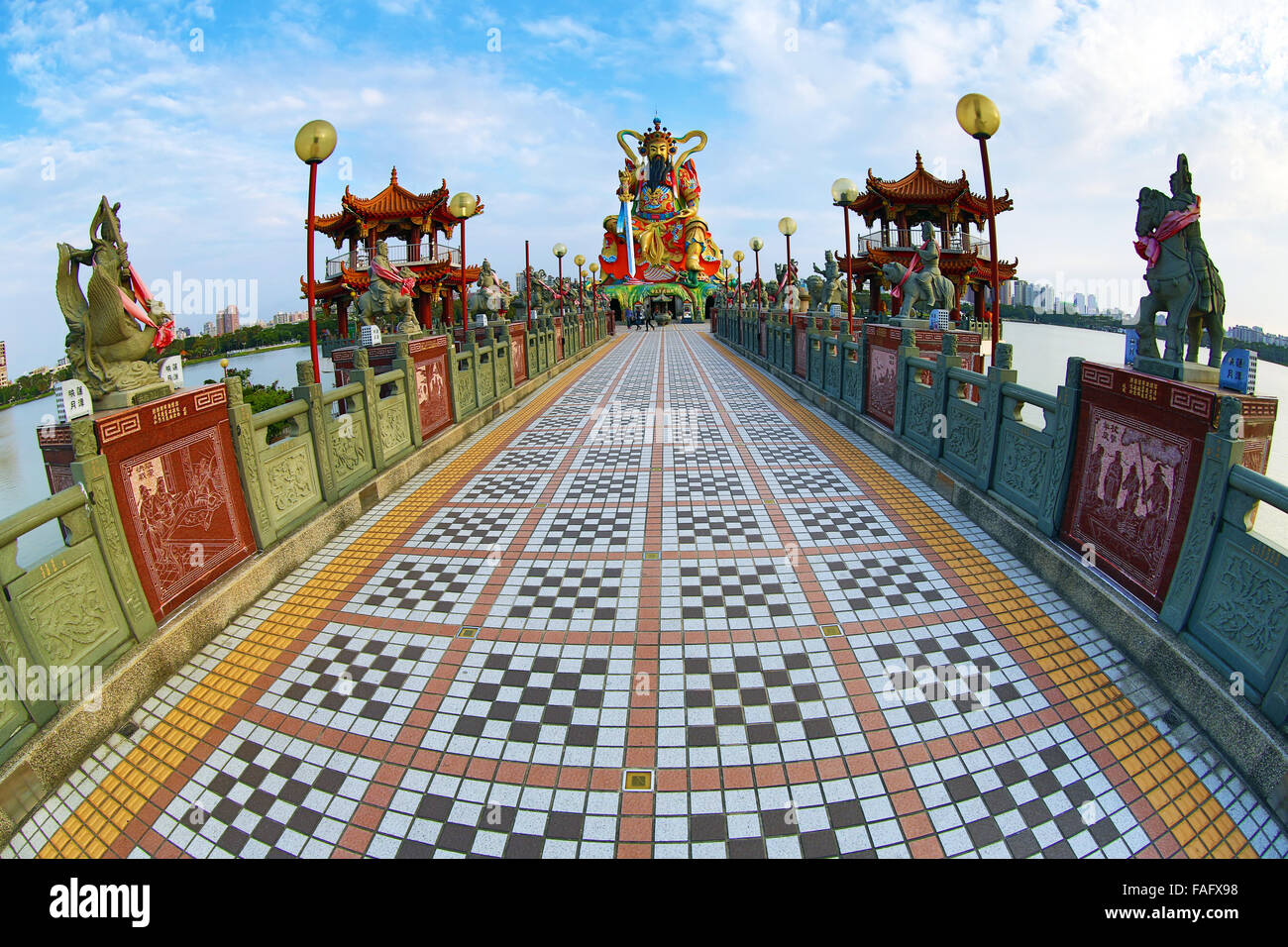 Statue of the Taoist god Xuan Tian Shang Di, North Pole Pavilion, Lotus Pond, Kaohsiung, Taiwan Stock Photo