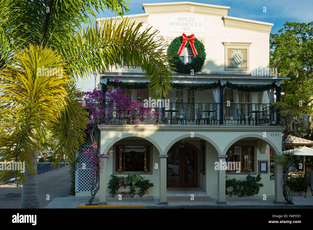 Historic Naples Mercantile Company - b.1919 - first commercial building in Naples, Florida, USA Stock Photo