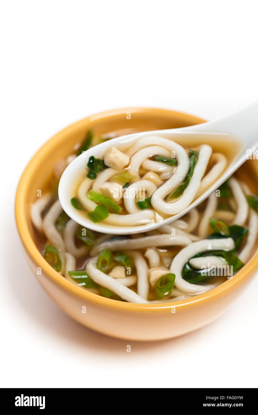 Miso Soup Bowl on white background Stock Photo Alamy