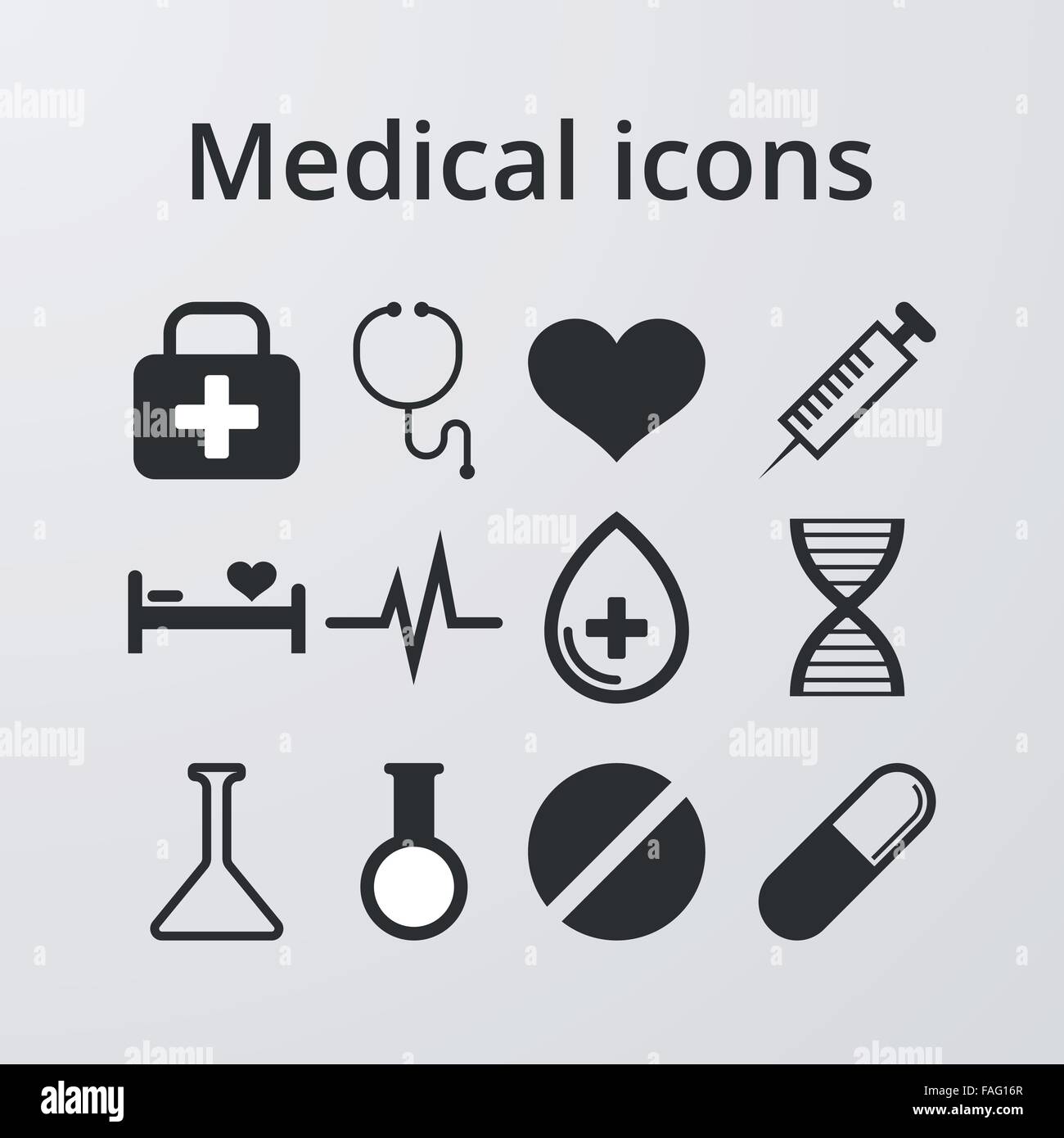 Vector illustration of a set medical icons Stock Vector Image & Art - Alamy
