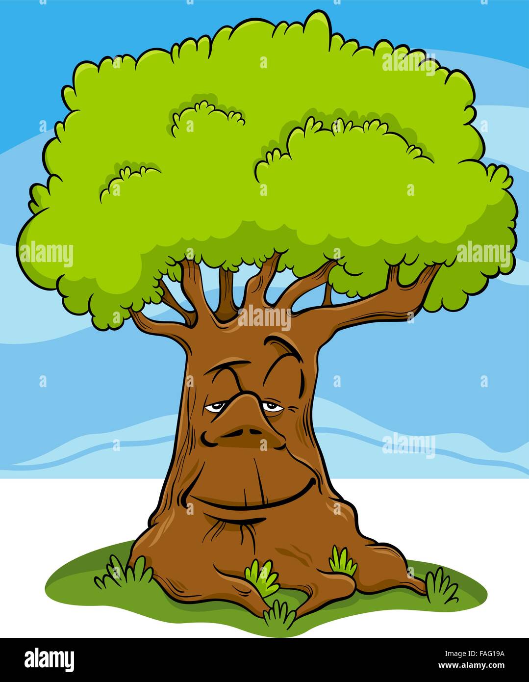 Cartoon Illustration of Tree Fantasy or Fairy Tale Character Stock ...