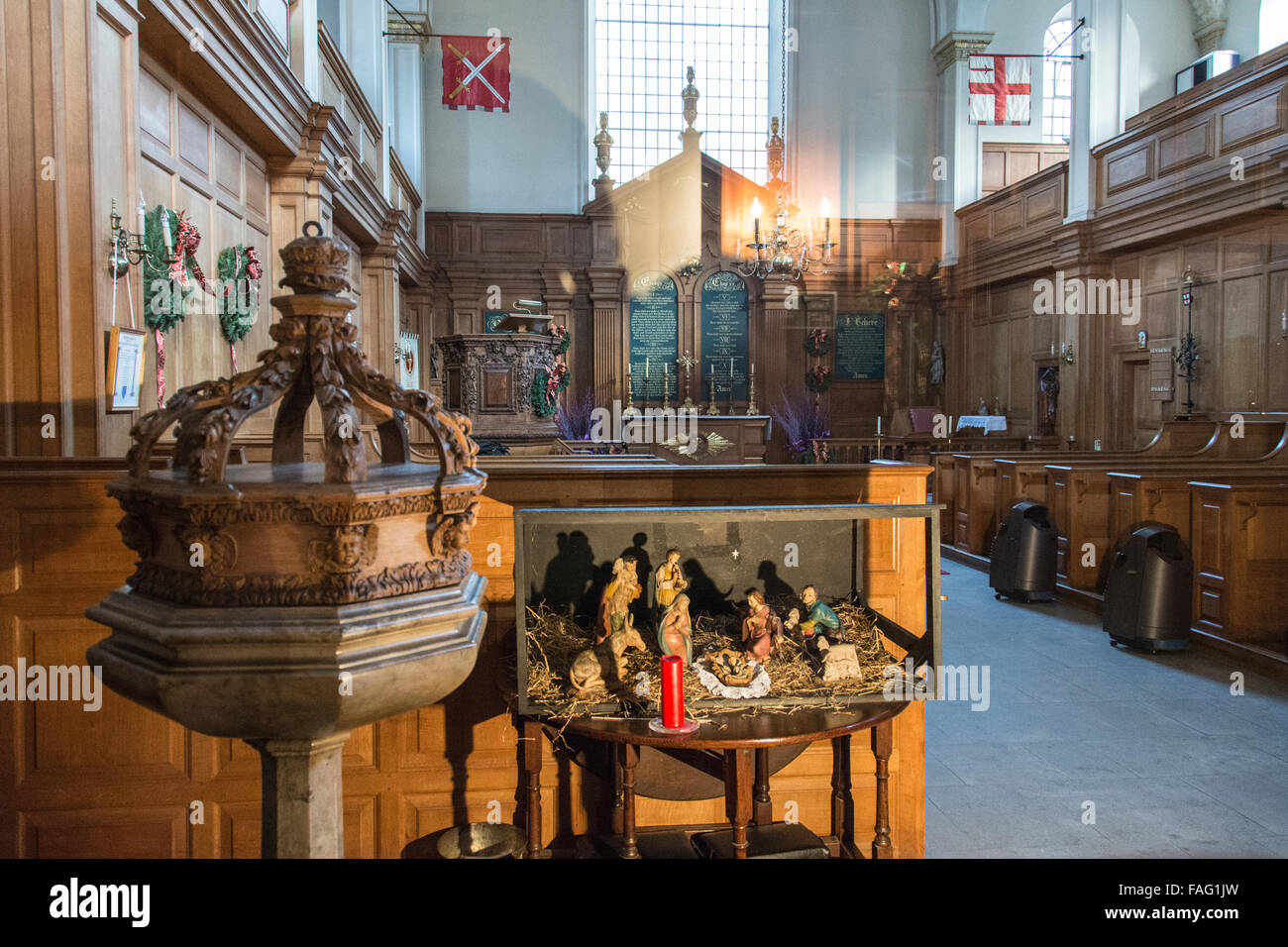 Nativity Scene In St Andrew By The Wardrobe London Ec4 Stock