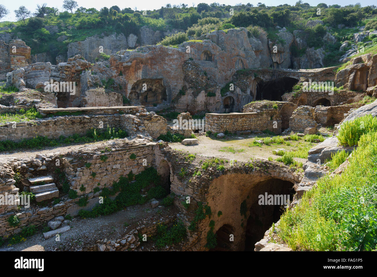 Turkey travel - at the Seven Sleepers, Yedi Uyuyanlar, ancient cave burial tomb site near Efes. Stock Photo