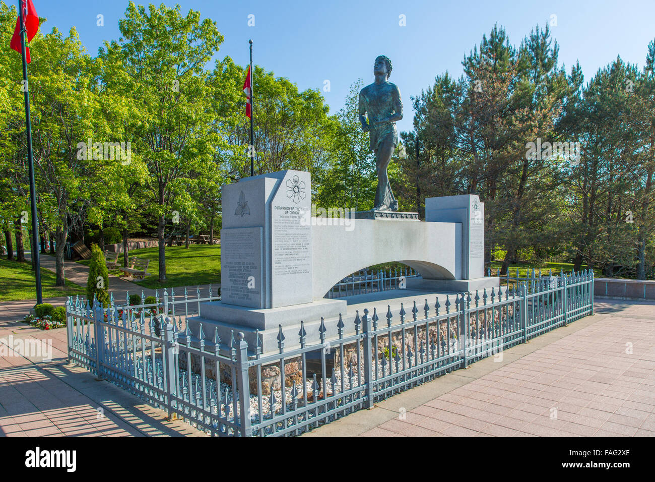 Terry Fox (1958-1981) Monument on the shore of Lake Superior in Thunder Bay, Ontario, Canada Stock Photo