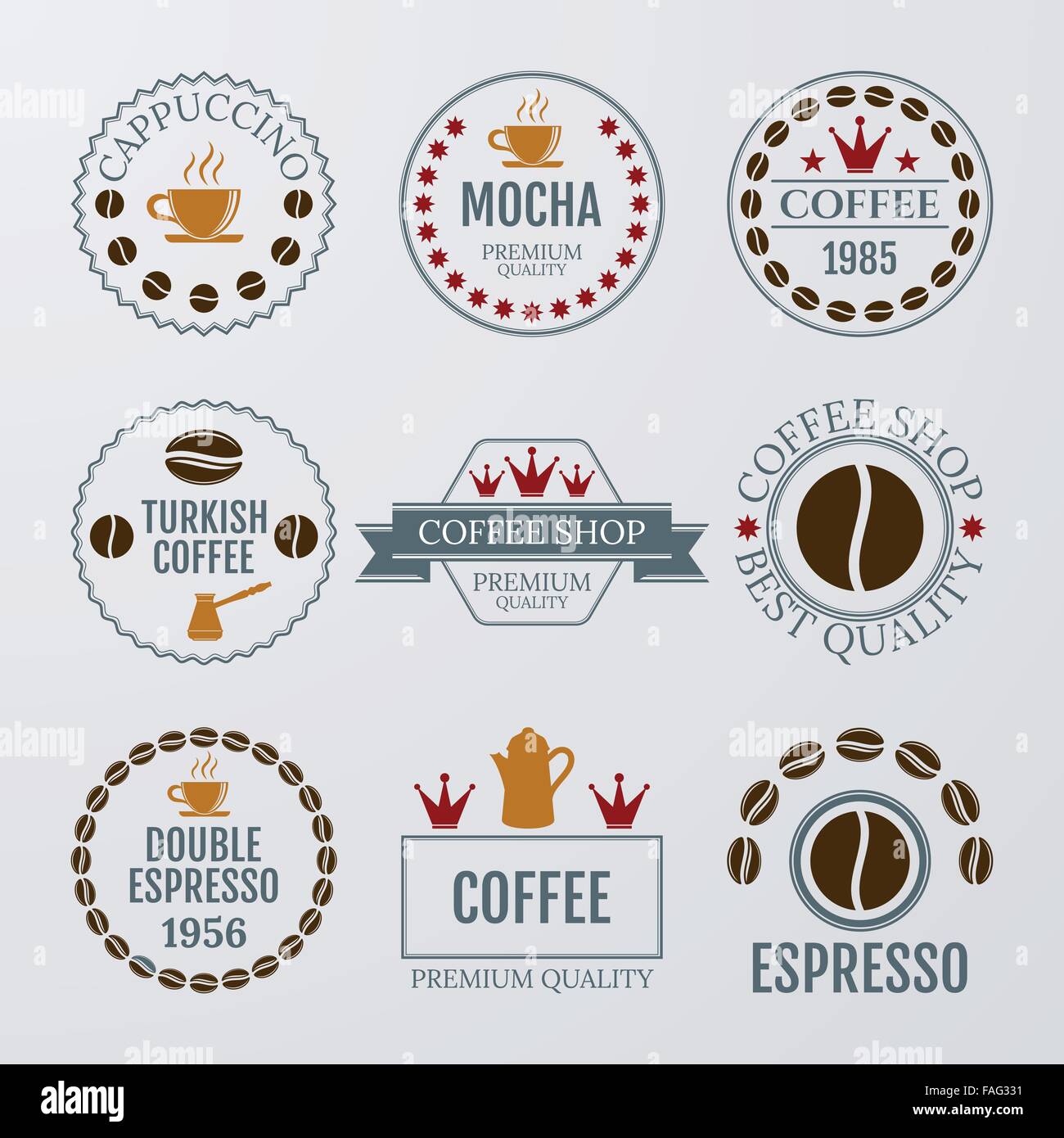 Vector illustration set of logos Stock Vector Image & Art - Alamy