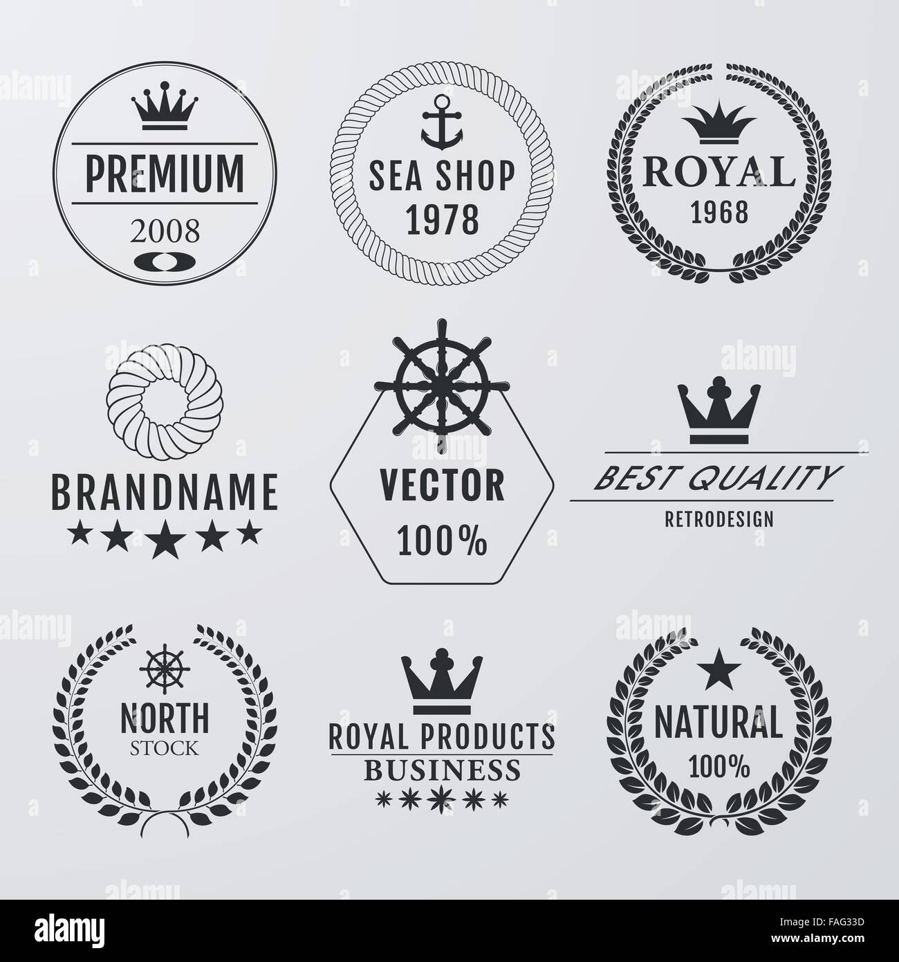 Vector illustration set of logos Stock Vector Image & Art - Alamy