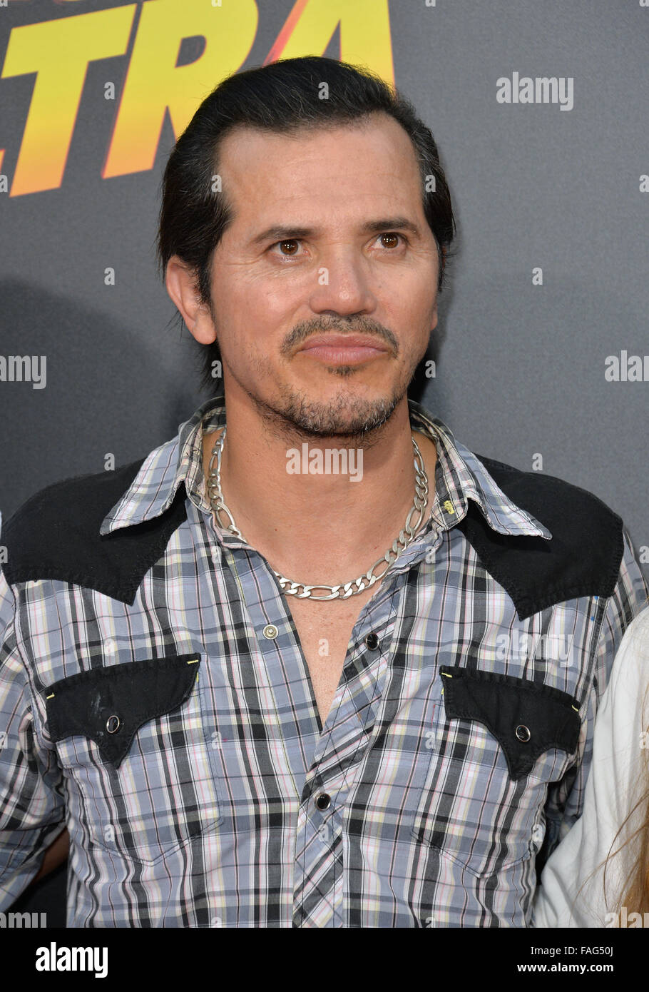 LOS ANGELES, CA - AUGUST 18, 2015: John Leguizamo at the world premiere of his movie 'American Ultra' at The Ace Hotel Downtown. Stock Photo