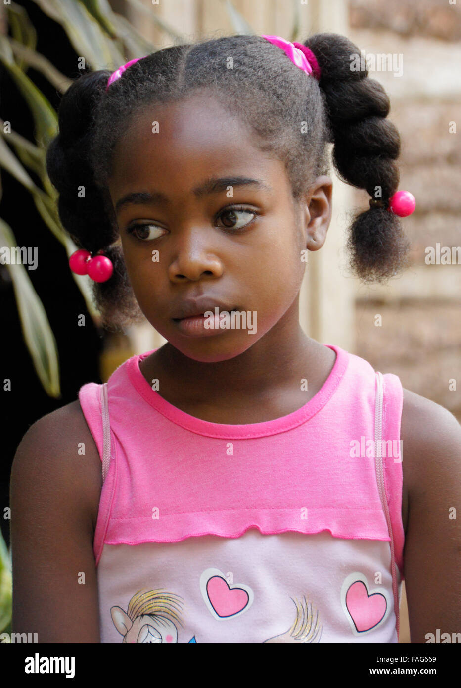 Beautiful little black girl in Pinar del Rio, Cuba Stock Photo - Alamy