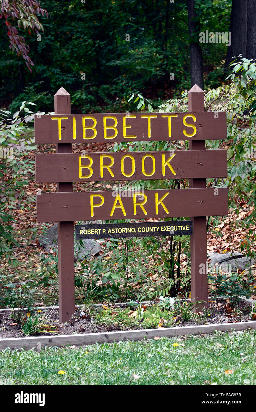 Entrance to Tibbetts Brook Park Westchester County Yonkers New York