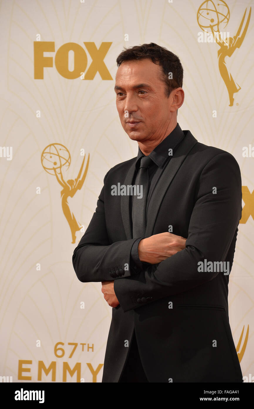 LOS ANGELES, CA - SEPTEMBER 20, 2015: Bruno Tonioli at the 67th Primetime Emmy Awards at the Microsoft Theatre LA Live. Stock Photo