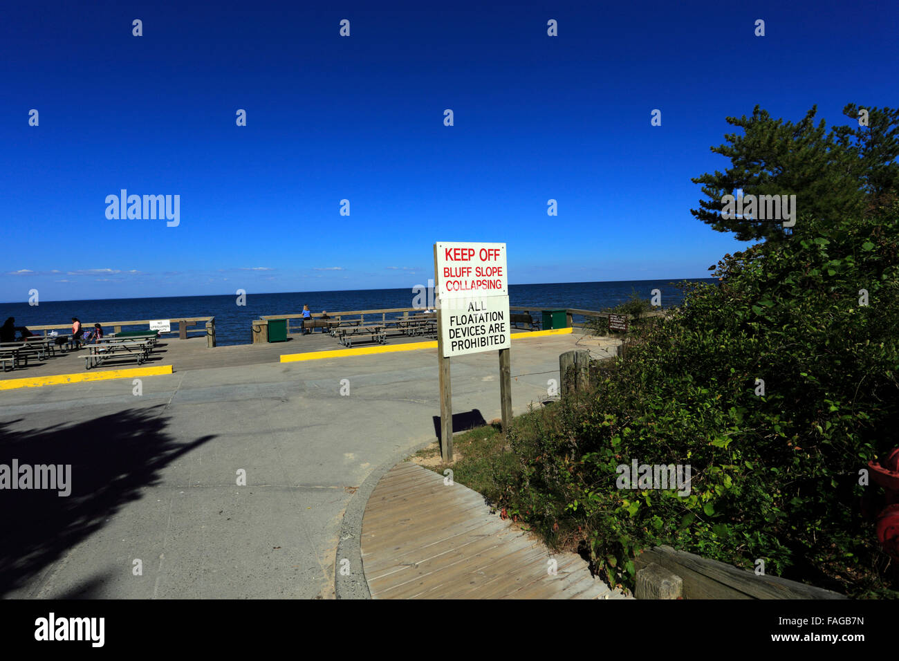 Ramp to the beach Wildwood State Park Long Island Sound New York Stock
