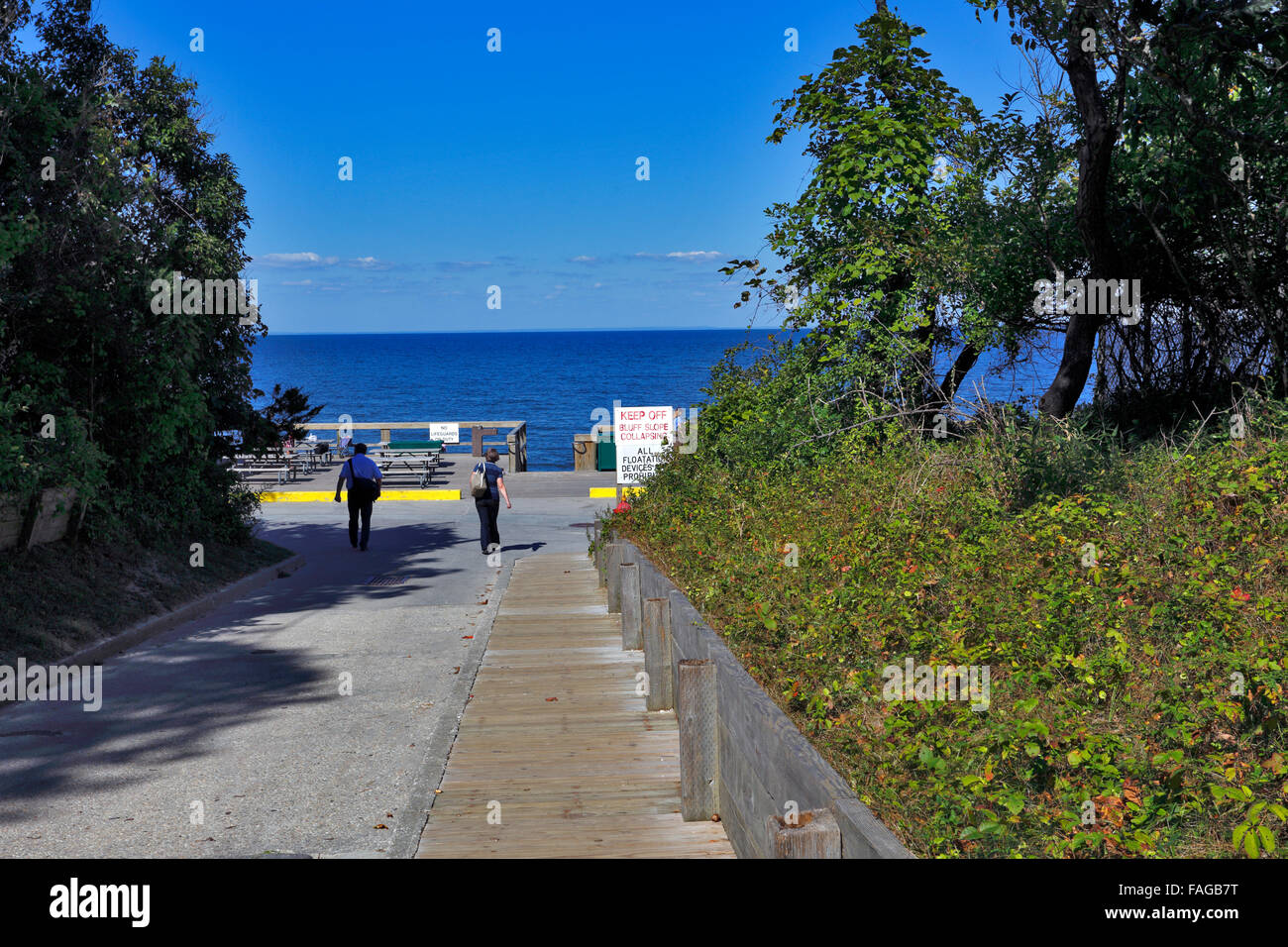 Ramp to the beach Wildwood State Park Long Island Sound New York Stock
