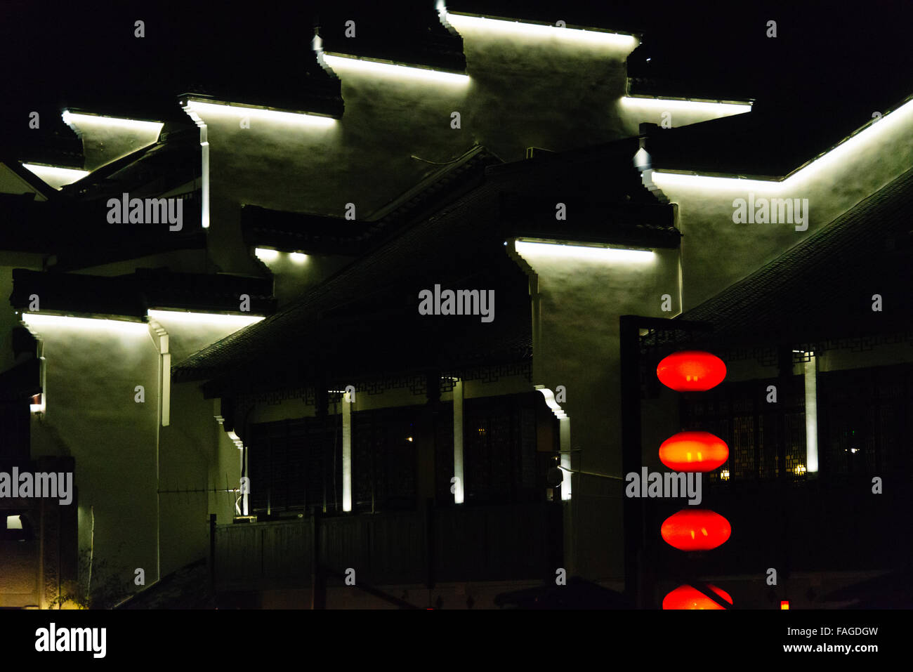 Night view of traditional houses, Nanjing, Jiangsu Province, China Stock Photo Alamy