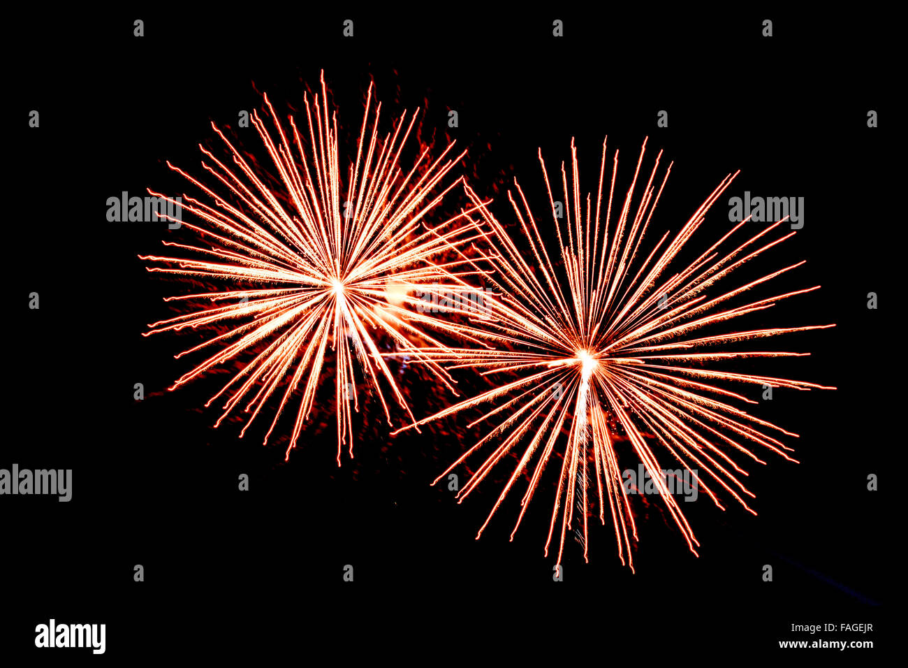 Fireworks Celebration at night Stock Photo