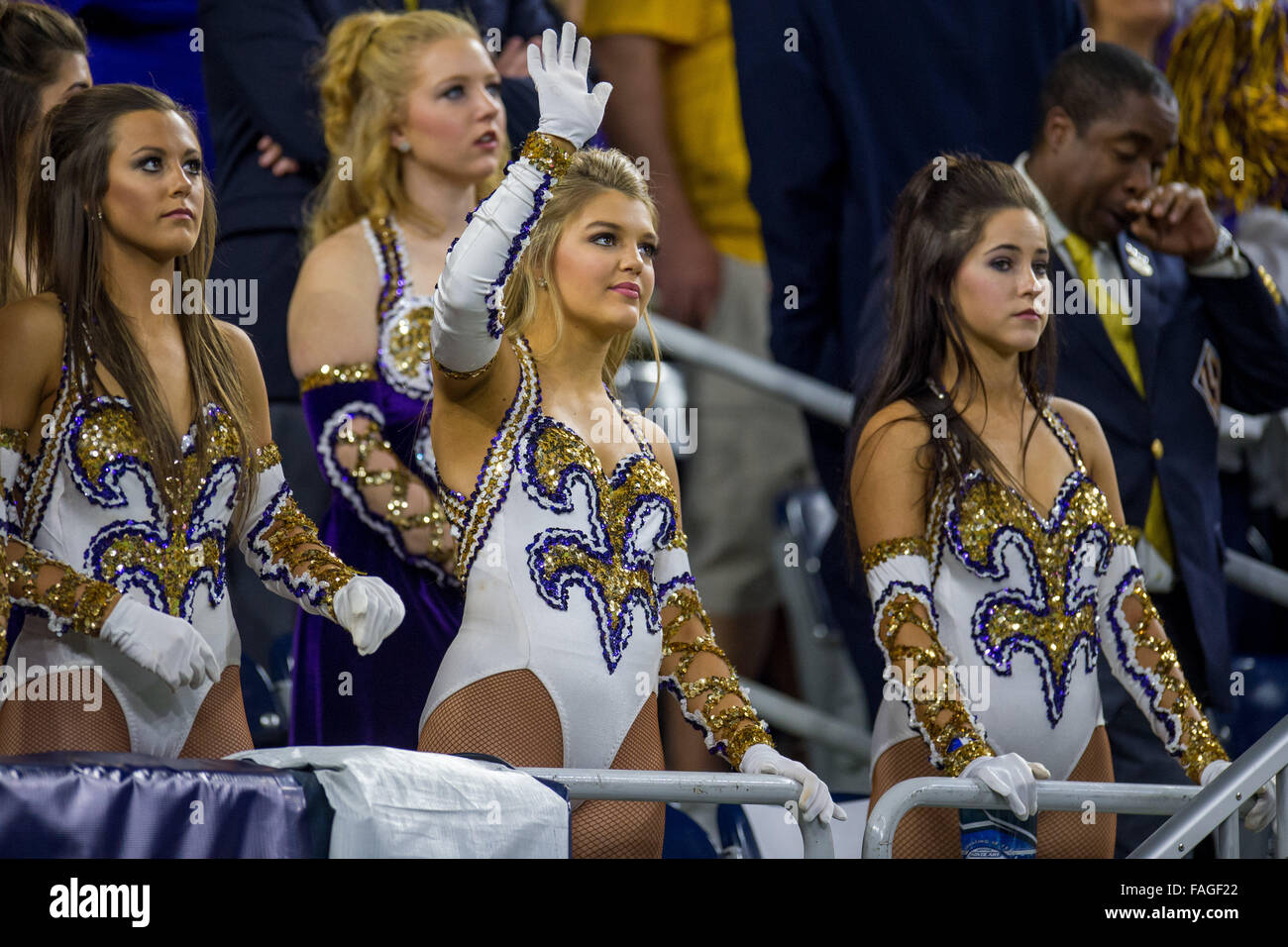 Houston, Texas, USA. 29th Dec, 2015. The LSU Tigers drill team during ...