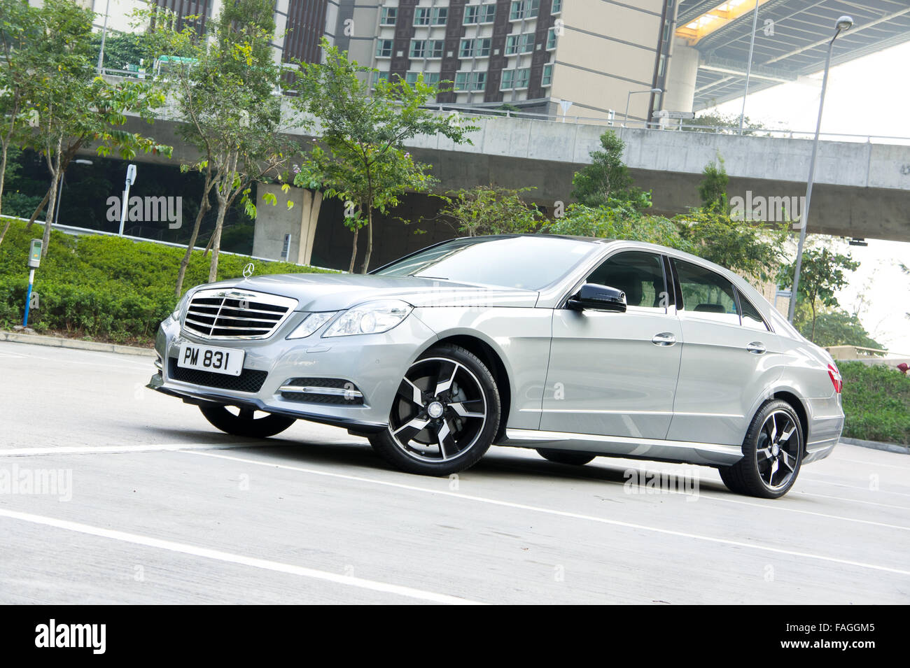 Hong Kong, China NOV 23, 2010 : Mercedes-Benz E300 Sport test drive, on NOV 23 2010 in Hong Kong. Stock Photo