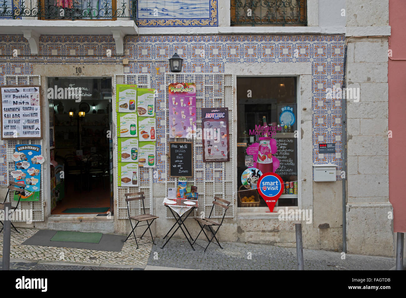 Ice cream shop in Lisbon Portugal Stock Photo Alamy