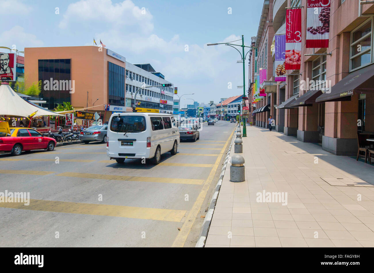 Traffic Proceeding Along Jalan Abell Kuching Sarawak Stock Photo Alamy