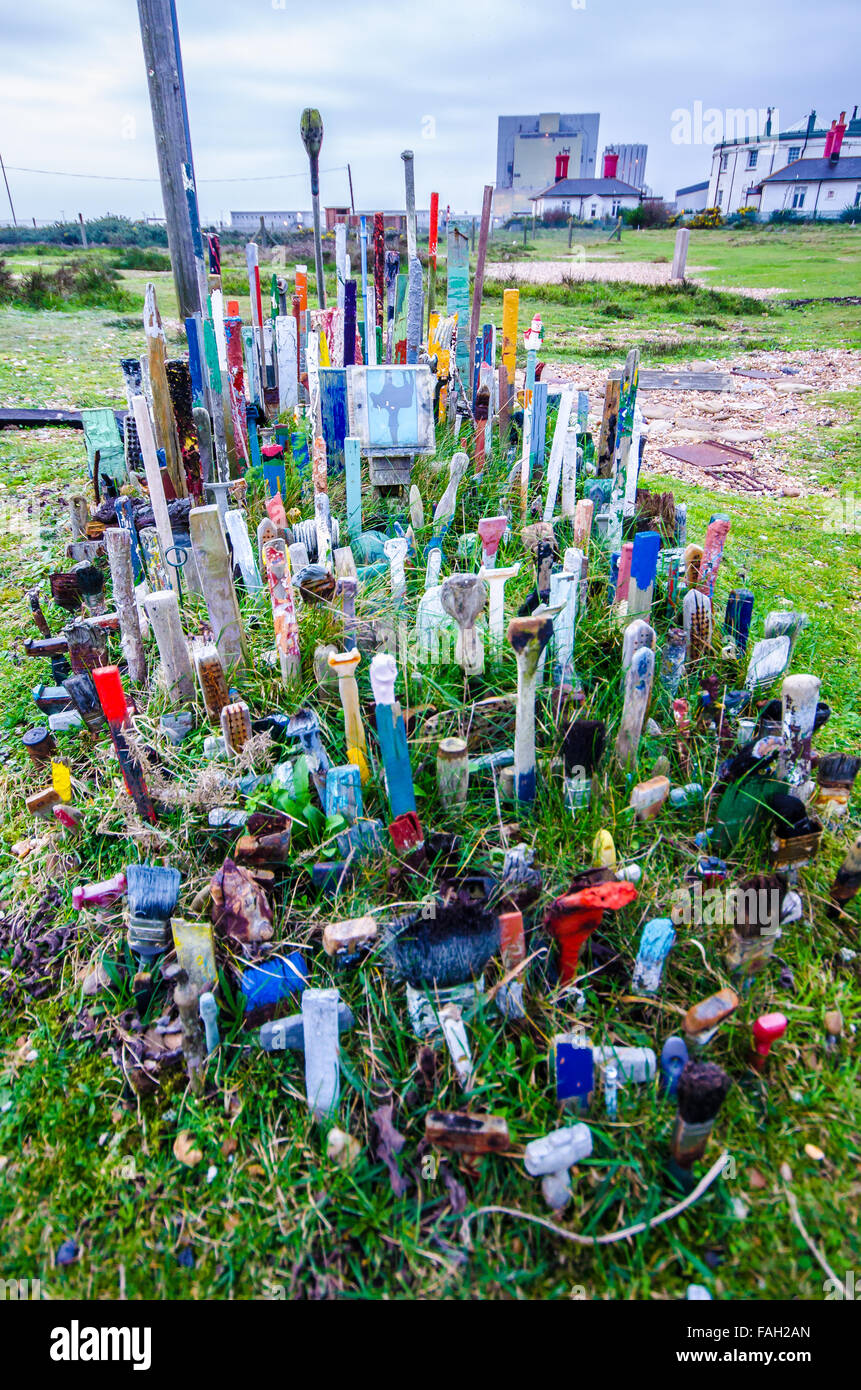 Flotsam art. Dungeness is a vast expanse of shingle ridges on the south Kent coast. Residents