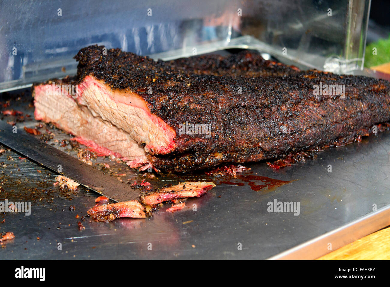 Freshly cooked meat, market stall Christmas Market, Jimmy's Farm
