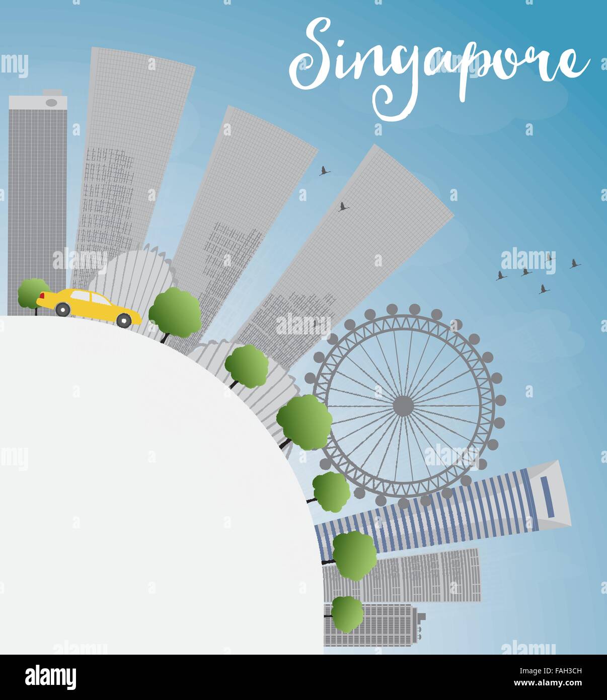 City landmarks vector singapore hi-res stock photography and images - Alamy