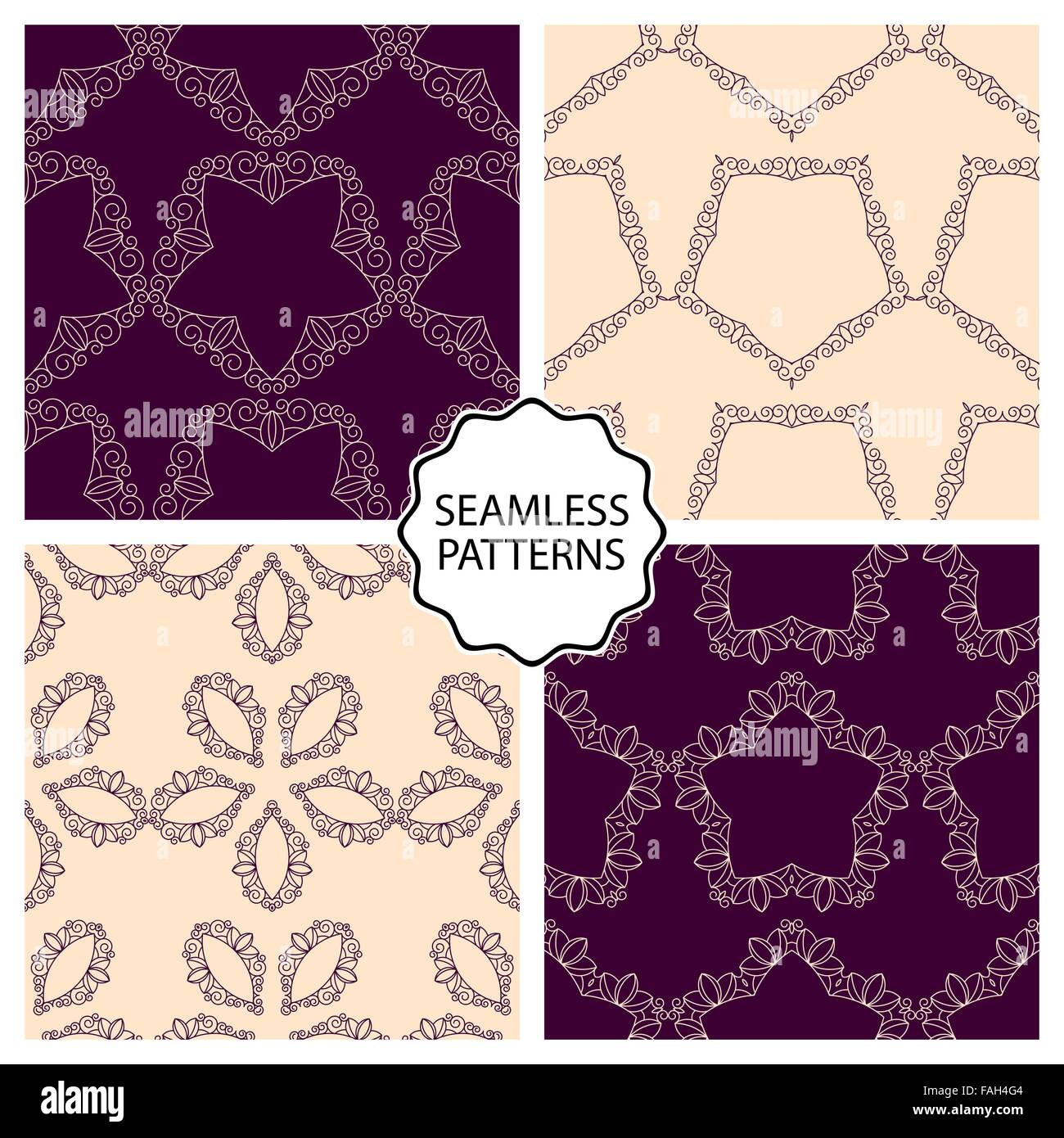 Vector illustration of a set seamless patterns Stock Vector Image & Art ...