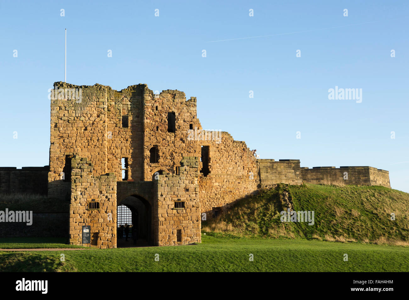 The gatehouse of Tynemouth Priory and Castle in Tynemouth, England. Stock Photo